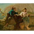 thumbnail image 2 of Sophie Anderson 24x20 Black Ornate Framed Double Matted Museum Art Print Titled: Fisherman's Children, Capri, 2 of 5