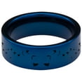 thumbnail image 3 of Blue Wolf and Butterfly Tungsten Carbide Ring, 3 of 5
