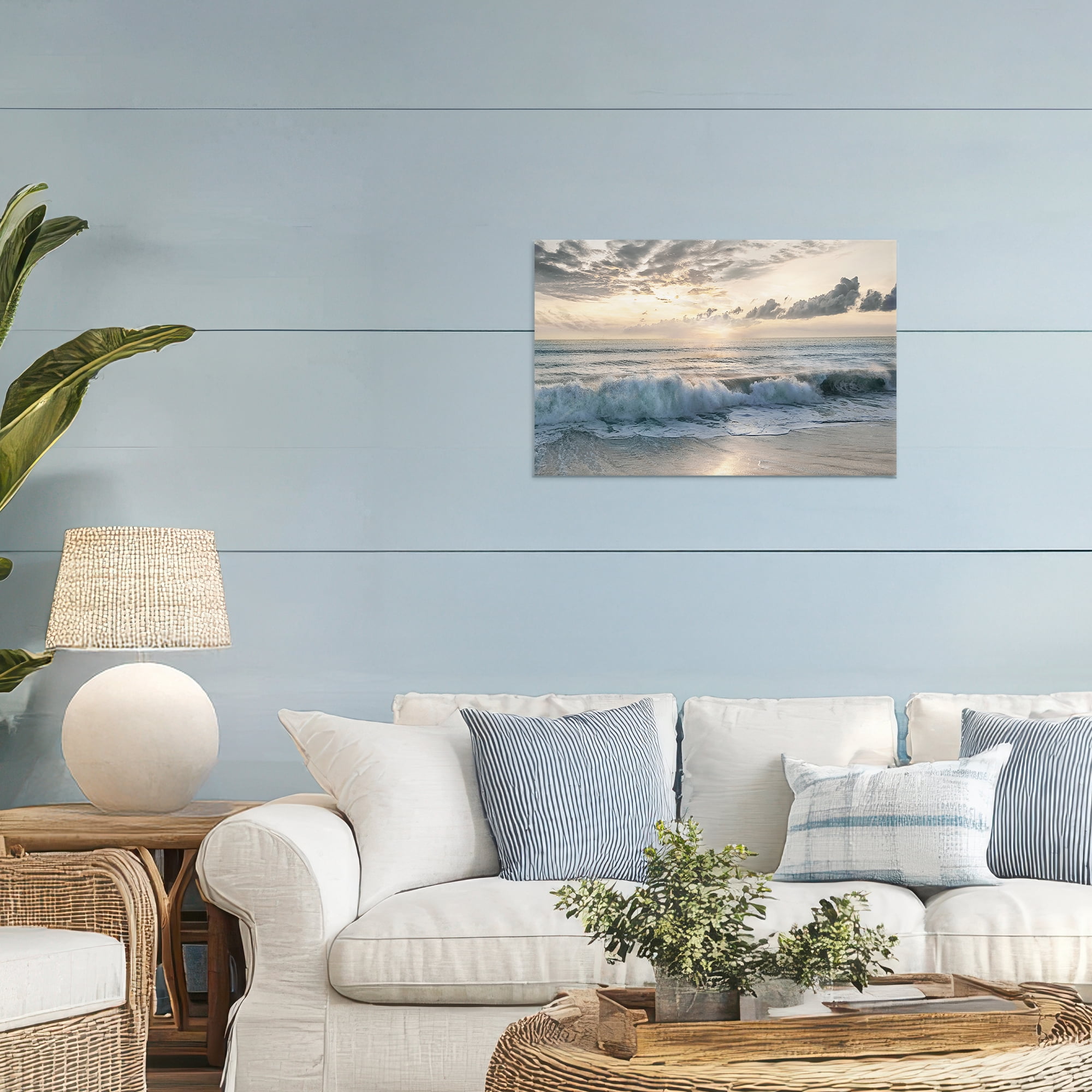 Stupell Industries Sunset Foam Along Shoreline Canvas Wall Art, design by Mike Calascibetta