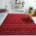 thumbnail image 2 of SAFAVIEH Arizona Teagan Geometric Shag Area Rug, Red/Ivory, 8' x 10', 2 of 8