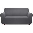 thumbnail image 1 of iCOVER One Piece High Stretch Couch Cover, Large Sofa Slipcover, fit seat with 60 to 80 inches, Machine Washable Spandex Jacquard Fabric, Non-Slip Furniture Protector (Gray), 1 of 5