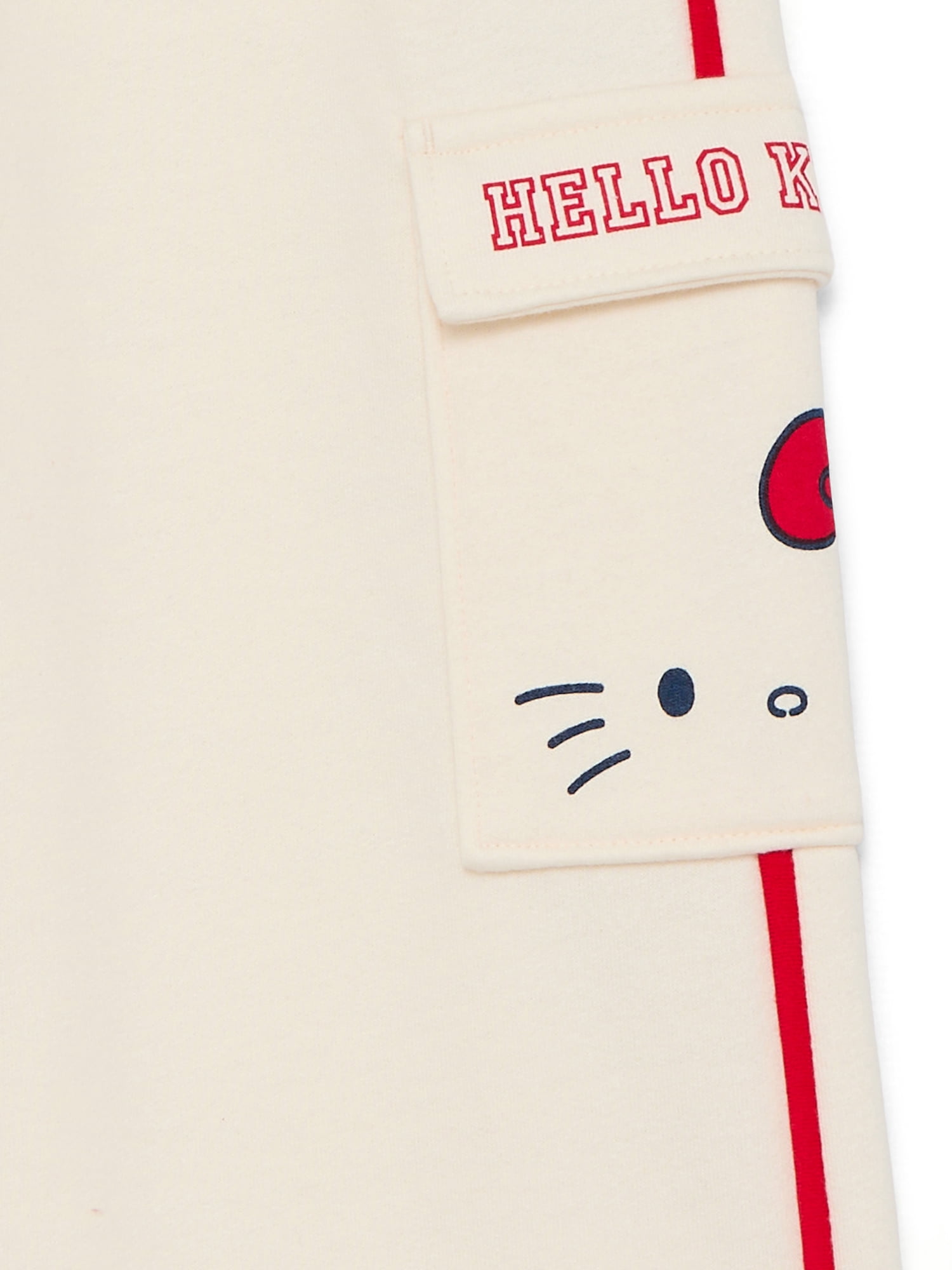 Wonder Nation Hello Kitty Baby and Toddler Girls Graphic Fleece Cargo Pants, Sizes 12M-3T