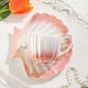 thumbnail image 4 of Taza de cerámica con forma de nube, linda taza con posavasos, linda taza de café de cerámica de 7 oz con platillo, para oficina, hogar, café, té, leche con leche, rosa, 4 of 5