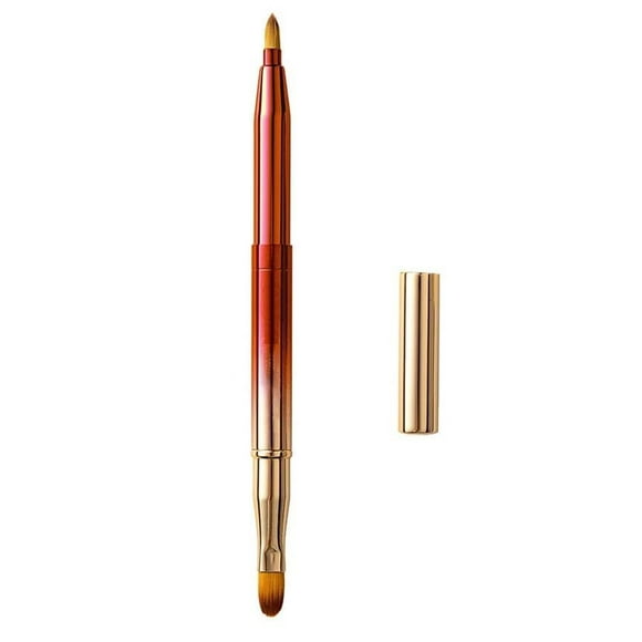 Exquisitos aplicadores profesionales de pinceles para labios, pinceles retráctiles para pintalabios, herramienta para brochas de maquillaje con brillo de labios para mujeres y niñas (rojo degradado de