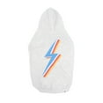 thumbnail image 6 of Oodles Lightning Bolt Bubble Hem Fall Dog Hoodie, White, Large, 6 of 11
