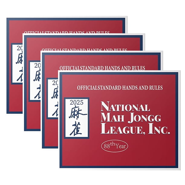 Mahjong Scorecard Tarjetas 2025 Manos Y Reglas (4pcs) Rojo