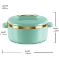thumbnail image 4 of Ensemble de Casseroles / Casserole Intérieure en Acier Inoxydable / Garde les Aliments Chauds et Frais Chapati, Roti, Biryani / Article de Cuisine Ensemble de 1 (1300 ml) Vert Pâle, 4 of 4