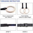thumbnail image 4 of Wooden Gymnastic Rings,olympic Gym Rings With Strap, Fitness Rings, Exercise Rings, Gym Equipment For Pull Ups Strength Training Workout And Dips, 4 of 5