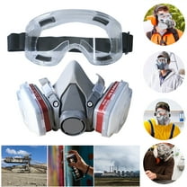 7-in-1 Half Face Respirator Mask, 6200 Reusable Gas Mask with Filters for Painting, Chemical Spray, Woodworking, Organic Vapor & Dust Protection, Includes 6001 Cartridges & 5N11 Filter Cotton