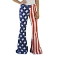 thumbnail image 2 of Luiryar Women Girls American Flag Print Flared Pants Patriotic Pattern Low Waist Long Trousers Casual Fashion Streetwear, 2 of 4