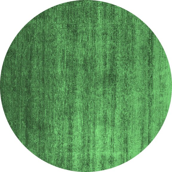 Ahgly Company Indoor Round Oriental Emerald Green Industrial Area Rugs, 4' Round