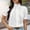 White, variant on PUMXQ Stand Ruffle Mock Neck Full Button Women’s Top, Crinkle Micro Grid Fabric Full Front Ruffle Placket Short Puff Sleeve Business Daily Blouse Blue XL