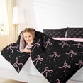thumbnail image 3 of Erosebridal Cute Bow Knot Full Size Comforter Sets For Girl Kids,Ribbon Bowtie Pink Bows Bedding Sets, Reversible 3-Piece, 3 of 7