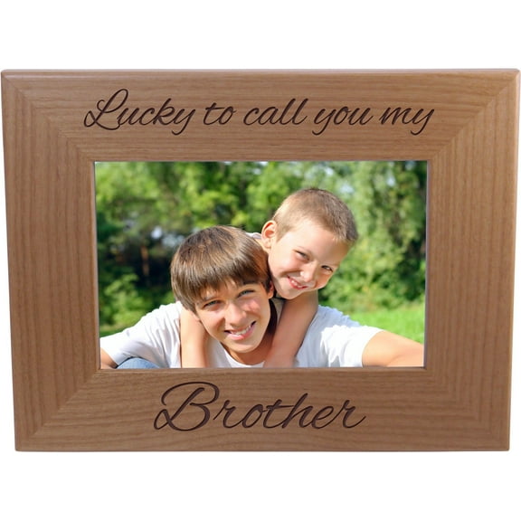 Lucky To Call You My Brother - 4x6 Inch Wood Picture Frame - Great Gift for Birthday, or Christmas Gift for Brother, Brothers