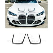 Replacement For 2021-Present BMW G80 M3 G82 G83 M4 Models | Factory Style Carbon Fiber Front Hood Scoop Vent Cover Pair