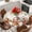beige, variant on Gingerbread Christmas Round Tablecloth, Fitted Table Cover with Elastic for 36"-44" Round Tables, Xmas Balls Branches Navy Blue Table Cloth Outdoor Indoor Dinning Party Waterproof Tablecloths