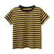 thumbnail image 2 of Blusas y camisas de manga corta con cuello redondo Camiseta de rayas de manga corta con cuello redondo de verano para niños Top informal versátil para bebés para usar al aire libre Conjunto de poliést, 2 of 4