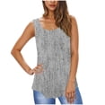 thumbnail image 2 of Luxalzxs Women's Summer Casual Fashion Loose Solid Color Sleeveless Crew Neck Tank Top sequin Shirts Blouses, 2 of 5