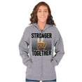 thumbnail image 3 of Stronger Together Peace Sign Equality Unisex Fleece Graphic Zip Up Hoodie Brisco Brands 5X, 3 of 5