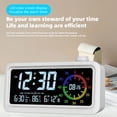 thumbnail image 4 of VOAVEKE Small Alarm Clock for Bedside, Digital Clock for Bedroom, Digital Electronic Clock LCD Color Sceen Display Visual Alarm Clock Timer 12/24H Switching, 4 of 5