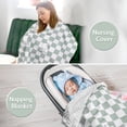 thumbnail image 6 of Infant car seat cover, ultra-soft and warm winter infant car seat cover, infant car seat cover with peephole, nursing cover car seat sunshade, green checkered pattern., 6 of 7