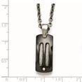 thumbnail image 3 of Titanium Cable Necklace with Pendants Chain Titanium/Ster.Sil Black Ti Polished w/Cable Inlay Dog Tag 20 inch, 3 of 5