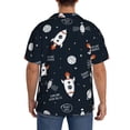 thumbnail image 7 of PAYOHTO Space Rocket Planet Mens Hawaiian Casual Short-sleeved Shirt Tropical Summer Beach Button Down Shirts, 7 of 7