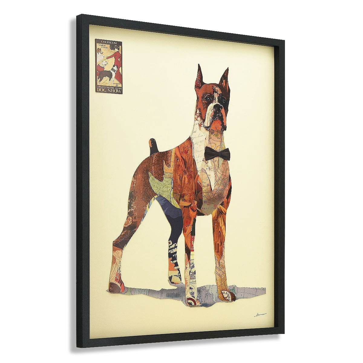 Empire Art Direct The Boxer Dimensional Collage Framed Graphic Art Under Glass Wall Art, 30" x 40" x 1.4", Ready to Hang
