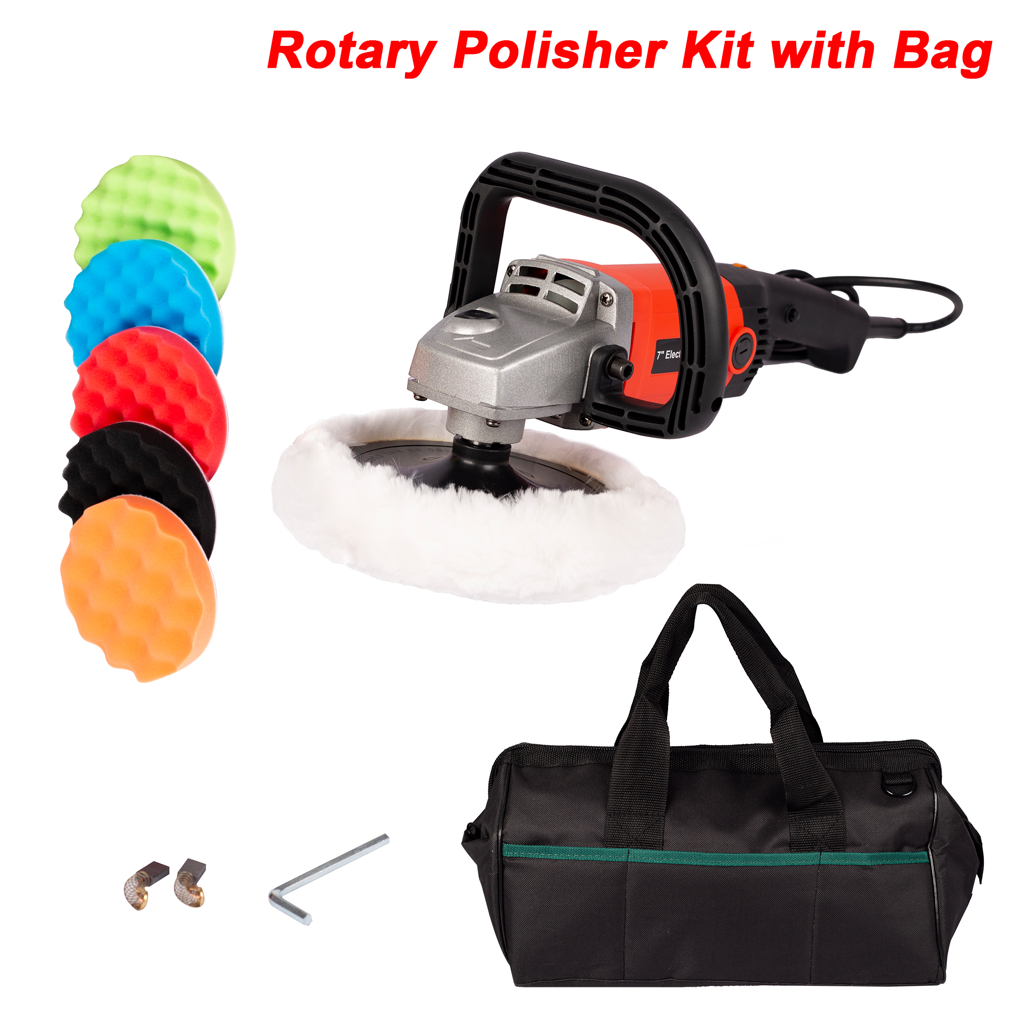 Car Polisher Buffer, Rotary Polisher Sander, 10Amp Electric 7" Pad
