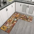 thumbnail image 2 of Coffee Kitchen Rugs Sets of 2, Vintage Farmhouse Home Kitchen Rugs and Mats, Washable Non Skid Absorbent Microfiber Kitchen Floor Decor Mat 17"x 47"+17"x 30", 2 of 6