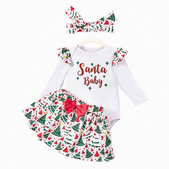 zuwimk Newborn Baby Girl Fall Outfit Set Romper Pants Infant Clothes Letter Print Long Sleeve Ribbed Jumpsuit Bodysuit Clothing(6-9 Months,Clear)