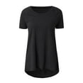 thumbnail image 3 of Jovati Short Sleeve Tunics for Women to Wear with Leggings Plus Size Fashion Plain Crew Neck T-Shirt Mid-Length Blouse, 3 of 4