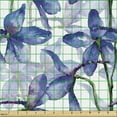 thumbnail image 2 of Ambesonne Flower Fabric by the Yard Upholstery, Watercolor Art Iris Flowers, 5 Yards, Azure Blue Purple and White, 2 of 5