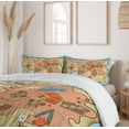 thumbnail image 6 of Ambesonne Cartoon Duvet Cover Sets, Treasure Map Adventure, 2-Queen, Cream Pink Blue, 6 of 7