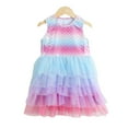 thumbnail image 2 of KYAIGUO Robe Décontractée en Tulle pour Filles, Été Sans Manches à Volants Robes Midi 3D Mignonnes Robe d'Été pour 3-7T, 2 of 9