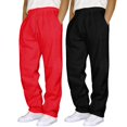thumbnail image 2 of Mens 2PC Sweatpants Wide Straight Leg Pants Bottom Sweatpants Joggers Pants Workout With Pockets Running Sports Pants Loose Casual Jogger Pants XXXL, 2 of 4