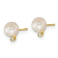 thumbnail image 5 of 14k 5-6mm White Round Akoya Saltwater Cultured Pearl and .03 Carat Diamond Post Earrings and Pendant Set XF398SET, 5 of 5