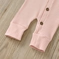 thumbnail image 2 of Footless Pajamas Baby Girl Baby Boys Footless Pajamas Romper Knit Ribbed Solid Comfortable Bodysuits Baby Girl Onesies Pink 12 Months-18 Months, 2 of 7
