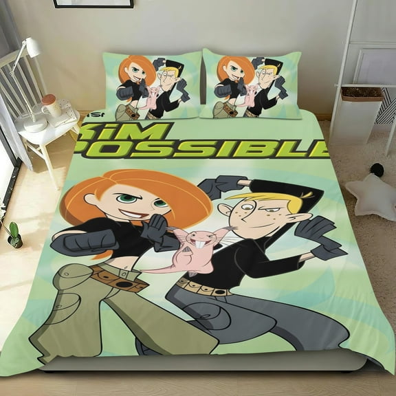 3 Piece Bedding Set For Kim Possible Comforter Cover Set Cute Duvet Cover Sets Super Soft Kids Teens Bedroom Gifts Twin