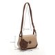 thumbnail image 3 of Bolsa De Hombro Bolso de cuero de la PU del Bolso del mensajero de las mujeres de la moda con el colgante del oso (caqui), 3 of 8