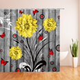 thumbnail image 2 of Rustic Dahlia Shower Curtain Farm Floral Orange Flower Butterfly Abstract Branch Vintage Wooden Plank Shabby Barn Door Retro Farmhouse Spring Plant Fabric Bathroom Curtain with Hook72"WX72"H, 2 of 3