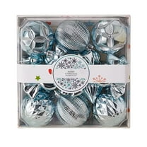 HomeDM Christmas Balls 18Pcs Sky Blue Shatterproof Ornaments Balls Assorted Christmas Tree Hanging Pendant for Holiday Wedding Party Home Decor