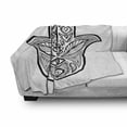 thumbnail image 3 of Hamsa Soft Flannel Fleece Blanket, Nature Inspired Tribal Pattern Monochrome Sketch Boho Artwork with Leaves Third Eye, Cozy Plush for Indoor and Outdoor Use, 70" x 90", Black White, by Ambesonne, 3 of 6