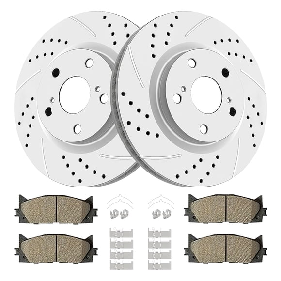 Kit de frenos Acinoparts delantero con rotores perforados y ranurados de 29,6 cm