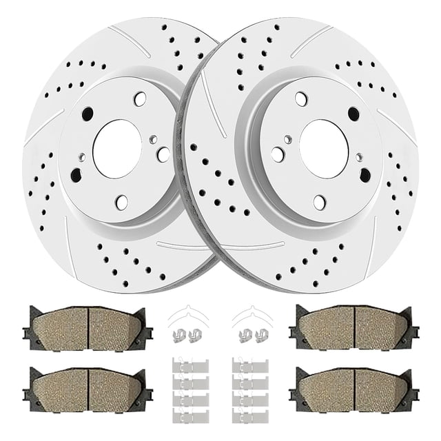 Kit de frenos Acinoparts delantero con rotores perforados y ranurados de 29,6 cm