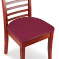 thumbnail image 2 of Easy Fit Seat Covers for Chairs, Bar Stools, Patio Cushions - 2 PC Set, 15 3/4" Diameter, Burgundy, 2 of 9