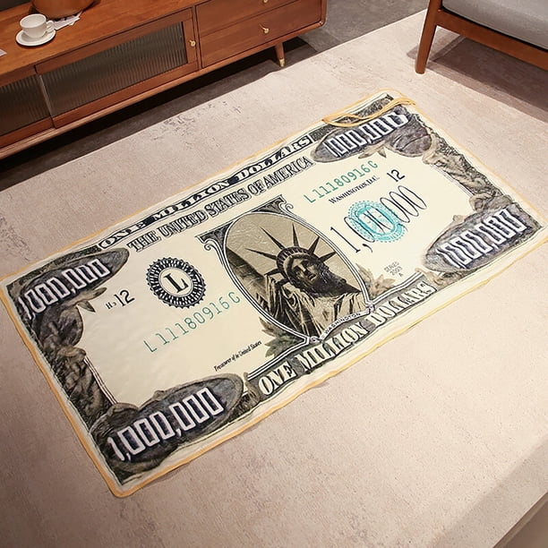 1 manta de un millón de dólares, manta de franela polar suave, regalos novedosos, manta de dinero cálida y acogedora para cama, sofá, sala de estar (37 x 65 pulgadas)