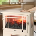 thumbnail image 2 of TURBRO Suburbs 25" WiFi Electric Fireplace Infrared Heater with Crackling Sound, Freestanding Fireplace Stove with Adjustable Flame Effects, Overheating Protection, Timer, Remote Control 1400W, Ivory, 2 of 7
