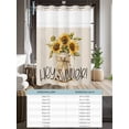 thumbnail image 6 of No Hook Cloth Fabric Shower Curtain with Snap in Liner, Botanical Sunflowers Waterproof Shower Curtains Set with See Through Top Window, Summer Blossom Flowers Floral Bath Curtains Shower 60"x72", 6 of 6