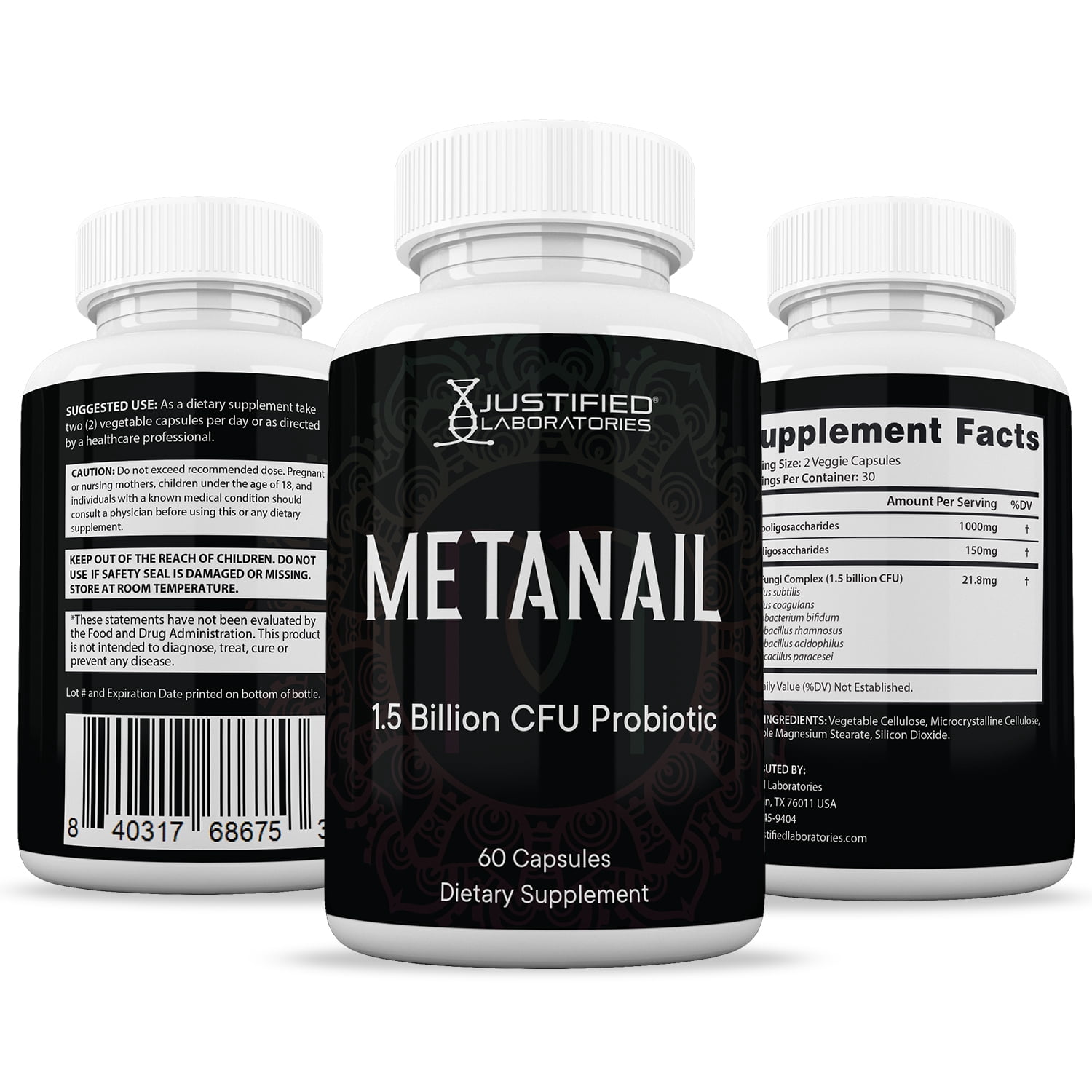 (2 Pack) Metanail 1.5 Billion CFU Probiotic Nail Support 120 Capsules